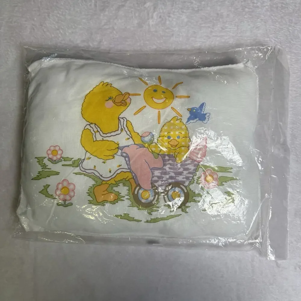 Vintage Baby Infant Bed Crib Pillow Cover Retro Kitschy Nursery Mom & Baby Duck